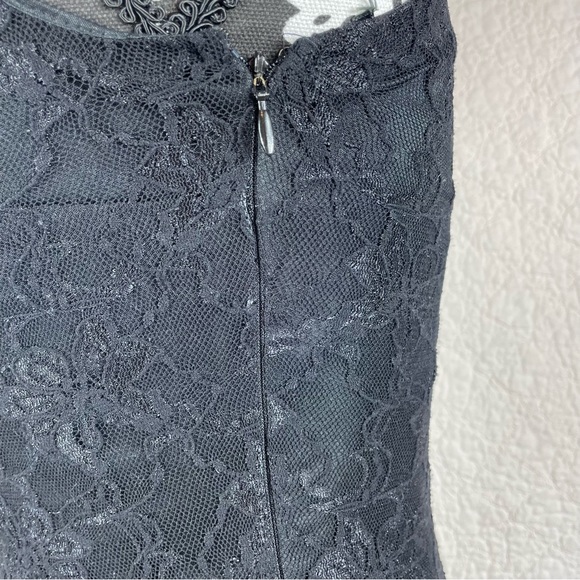 🔥Gorgeous Blondie Nites Lace Flare Ruffle Hem Sleeveless Black Dress XS/S - Picture 12 of 17